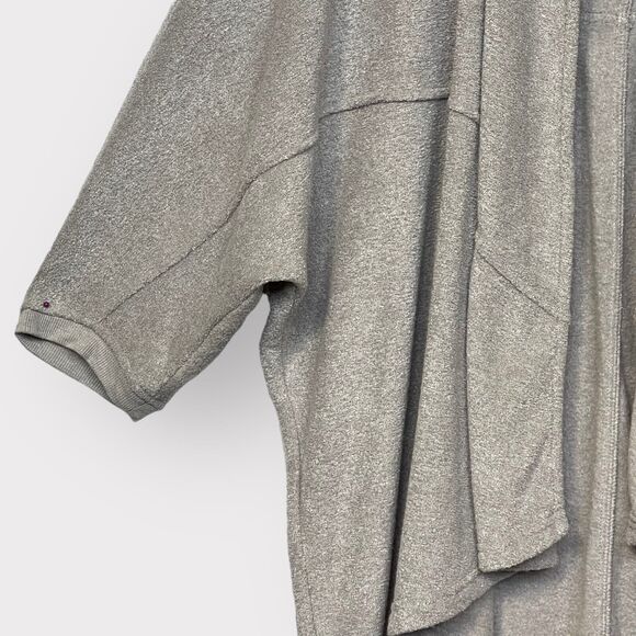 Shimera Open Cardigan Women M Gray Waterfall Fleece Dolman Sleeve Stretch D10 - Picture 3 of 11